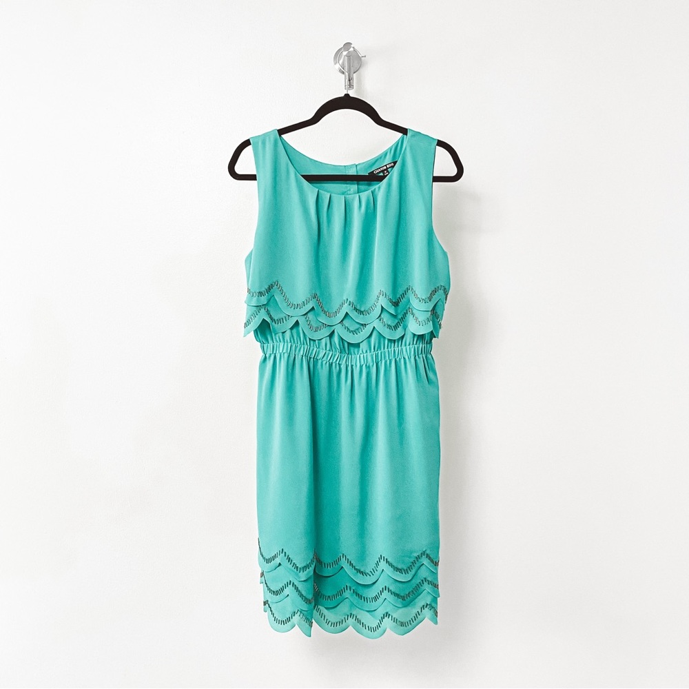 Gianni Bini Holiday Vacation Casual‎ Chic Tiered Beaded Sleeveless Mini Dress